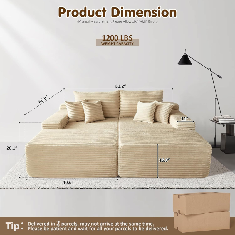 Clearance Sale-81" Boneless Sofa(Both Sides) - Image 5
