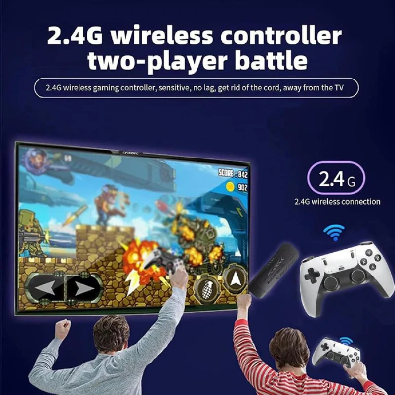 2025 Newest Retro Game Console Stick with 4K HDMI Games Upgrade Dual 2.4G Wireless Two Controllers - Image 6