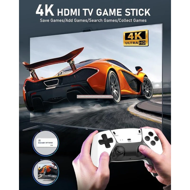 2025 Newest Retro Game Console Stick with 4K HDMI Games Upgrade Dual 2.4G Wireless Two Controllers - Image 3