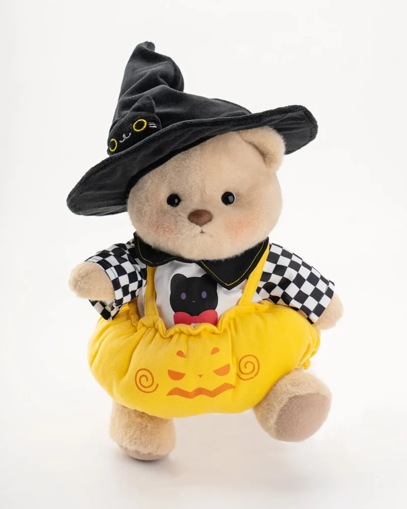 Clearance Sale-Halloween Cat Hat Pumpkin Overalls Bear Handmade Jointed Teddy Bear Gift - Image 3