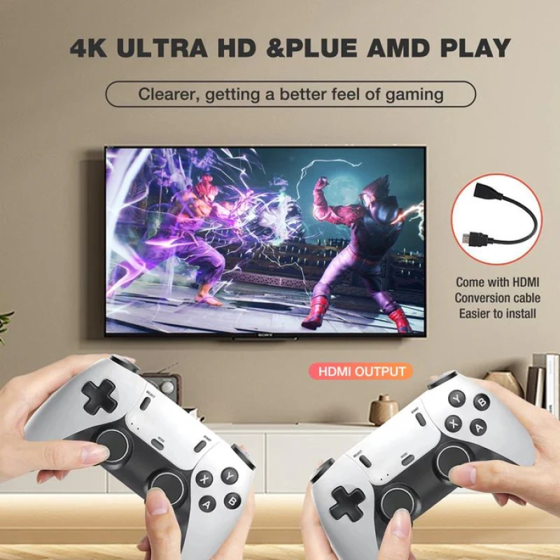 2025 Newest Retro Game Console Stick with 4K HDMI Games Upgrade Dual 2.4G Wireless Two Controllers - Image 2