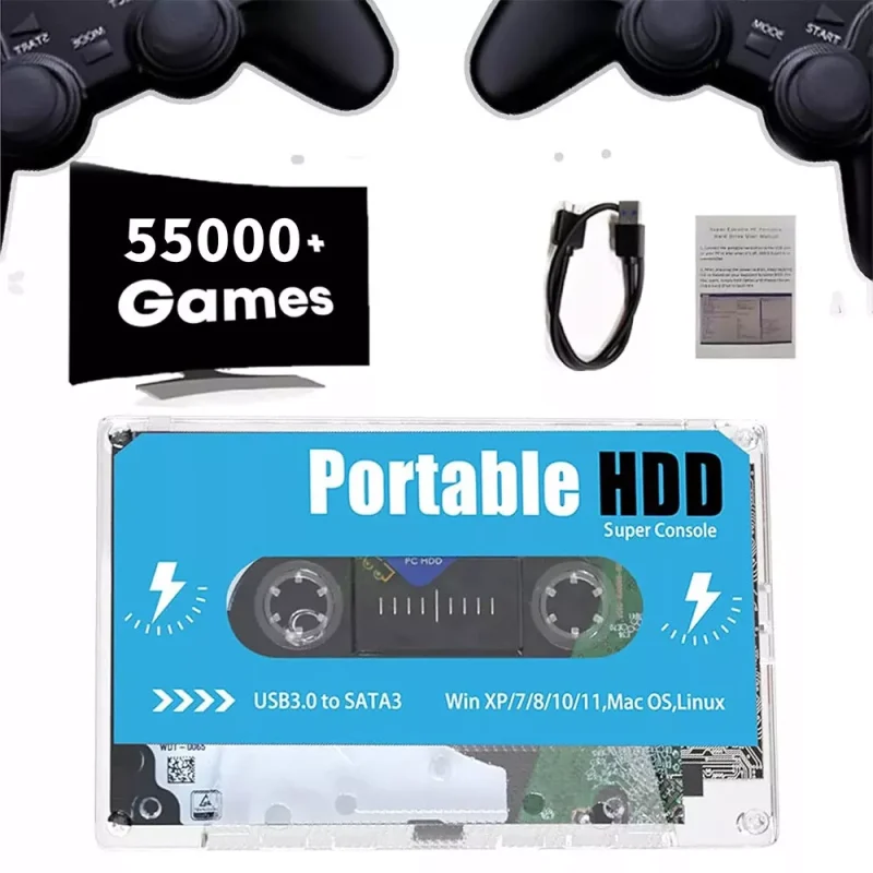 Clearance Sale-Retro Disk-Retro Disk Gaming Console,Retrodisk Emulator,Retro Disk Portable Hdd