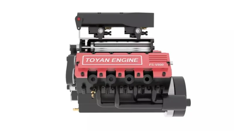 TOYAN V8 Engine FS-V800 28cc Engine Model Kit with Supercharger Accessories That Works - Image 3