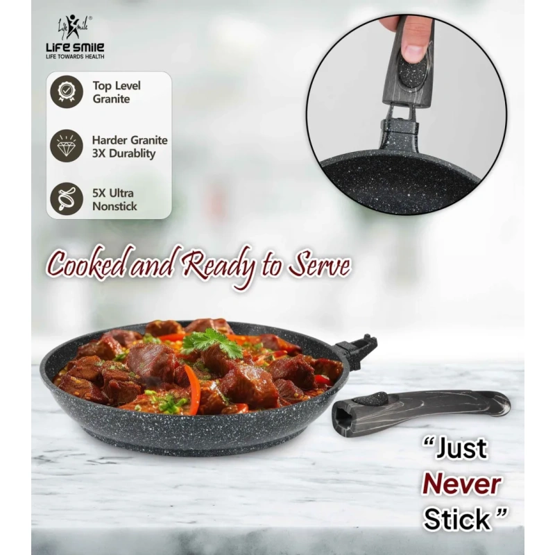 Last Chance Flash Sale-Cookware Set 19 pieces with Multiple Layer Granite Coating, Black - Image 7