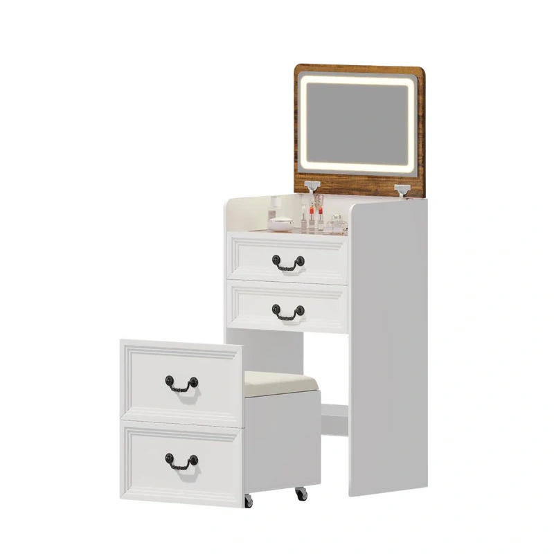 Vanity Desk 3 In 1 (Mirror & Foldable Sidetable)