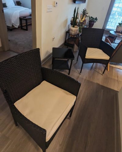 3 Pieces Patio Rattan Furniture Set, Outdoor Conversation Set with PE Wicker Armchairs photo review