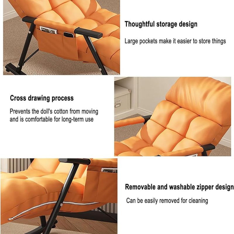 Casual Folding Rocking Chair Upholstered - Image 6