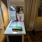 HOMCOM Fold-out Convertible Writing Table Wall Mount Desk Cabinet with Blackboard and Side Shelf Multi-Function Home Office Workstation photo review