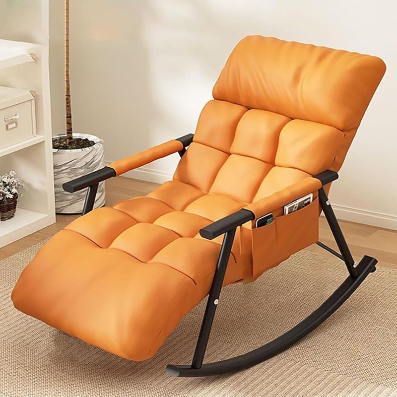 Casual Folding Rocking Chair Upholstered