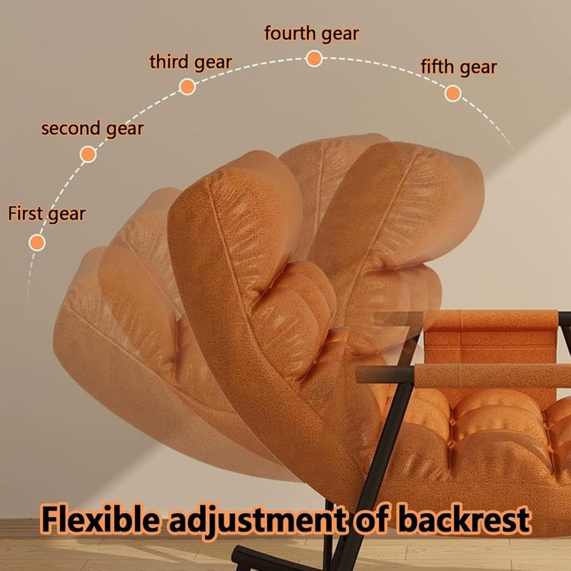 Casual Folding Rocking Chair Upholstered - Image 3