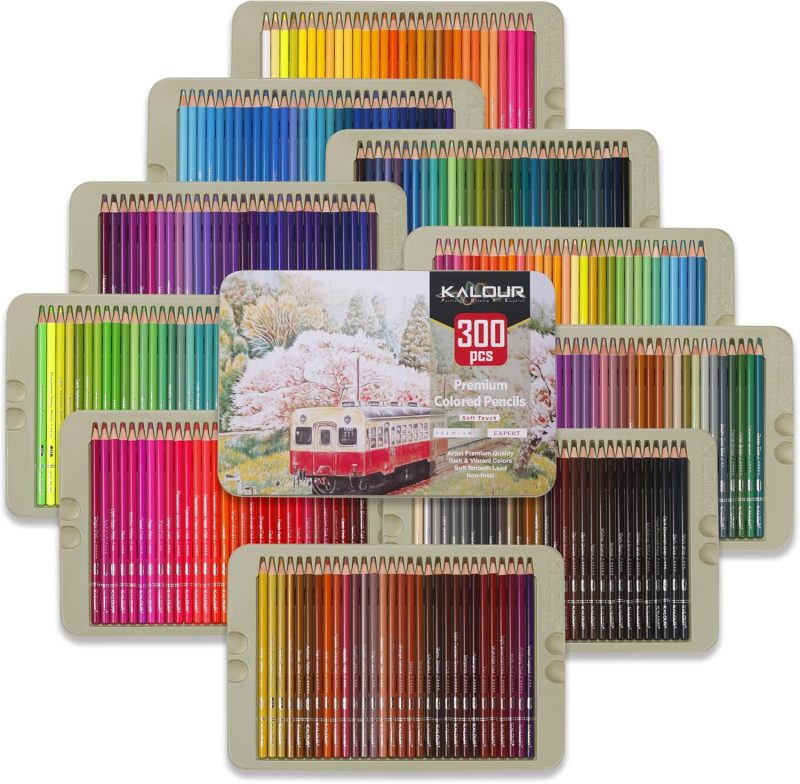 KALOUR Set of 300 Professional Colored Pencils