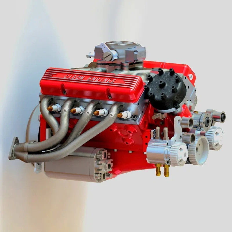 CISON Gasoline OHV V8 Small-block Engine Model Kits 4-Stroke 44cc Water-Cooled 1/6 - Image 3