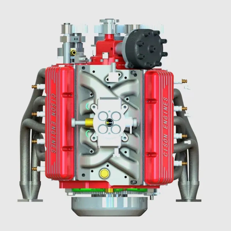 CISON Gasoline OHV V8 Small-block Engine Model Kits 4-Stroke 44cc Water-Cooled 1/6 - Image 4