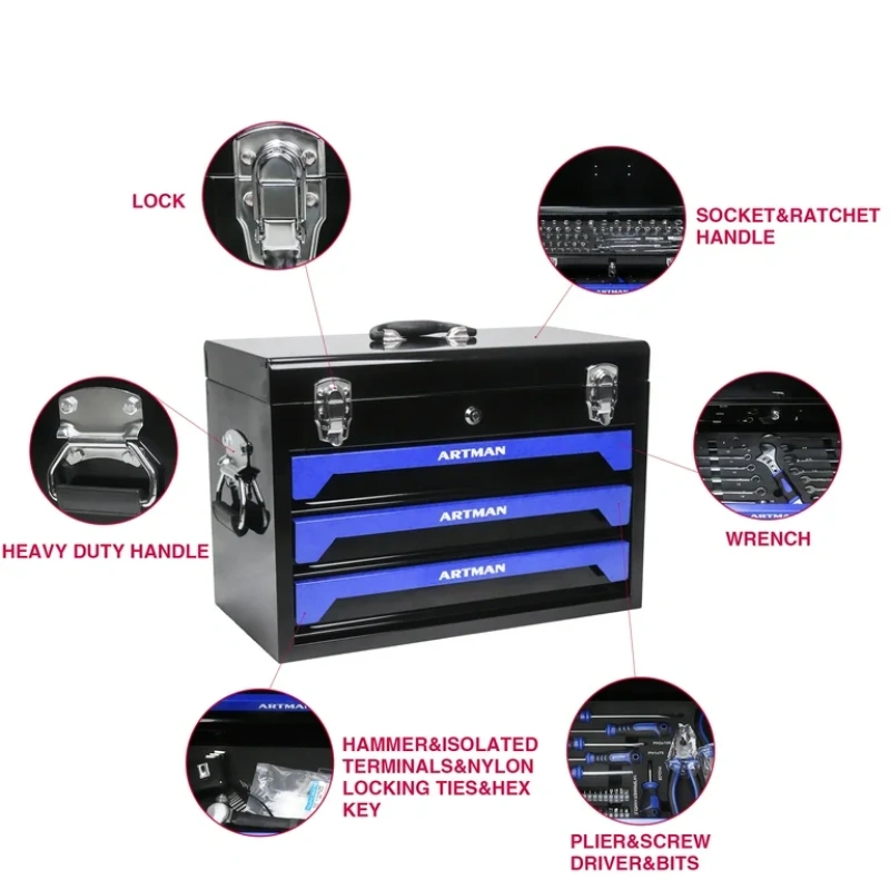 Mechanic Heavy Duty Tool Box Set with 439Pcs Tools - Image 4