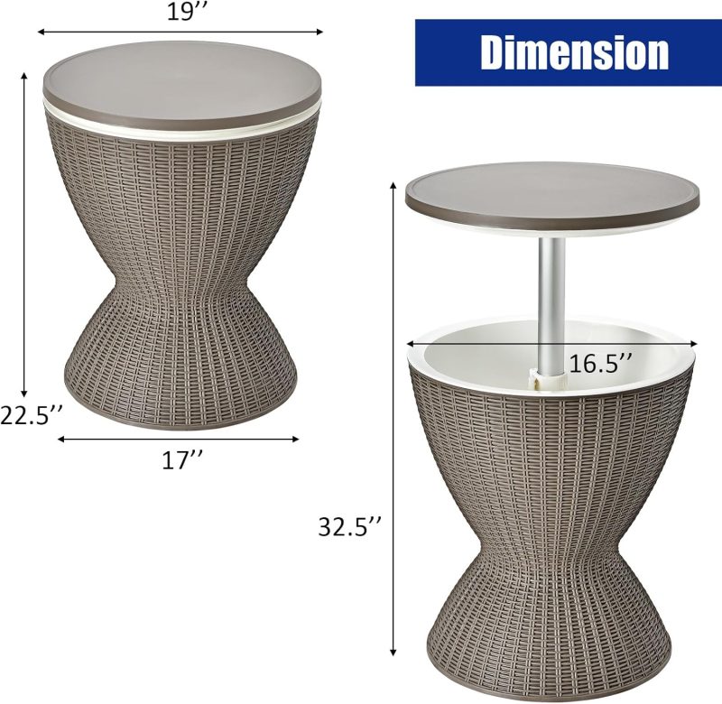 3 in 1 Patio Cooler Bar Table - Image 2
