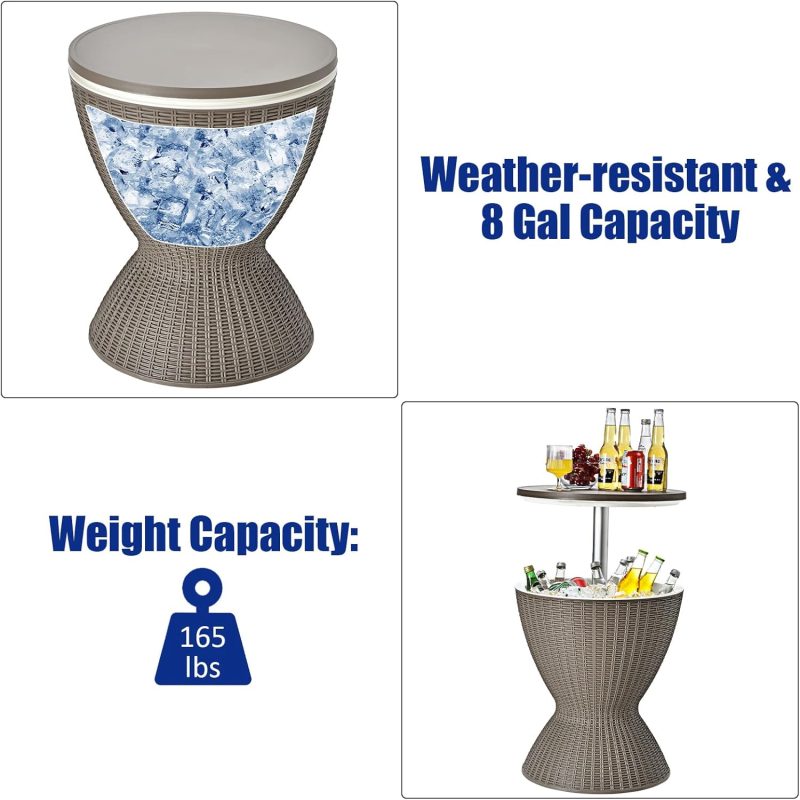 3 in 1 Patio Cooler Bar Table - Image 5