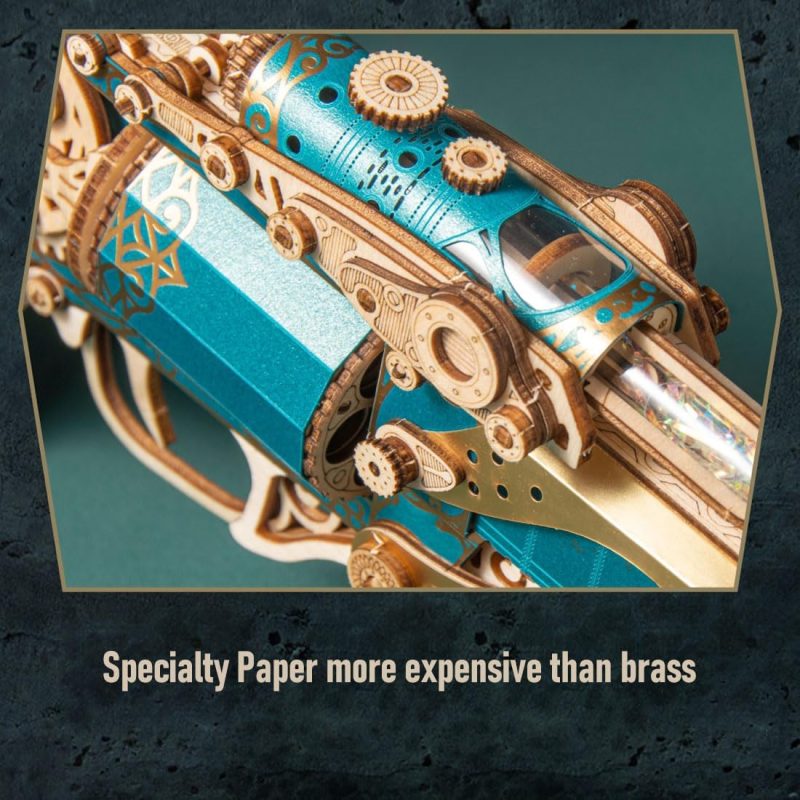 3D Wooden Revolver with Wooden Bullets Puzzle Kits - Image 5