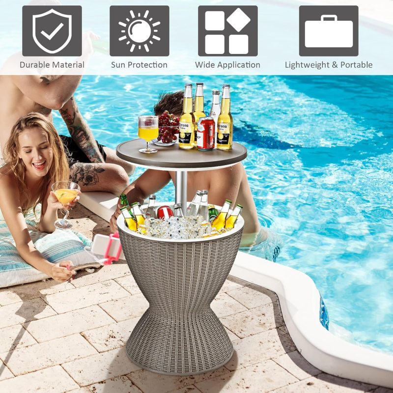 3 in 1 Patio Cooler Bar Table - Image 7