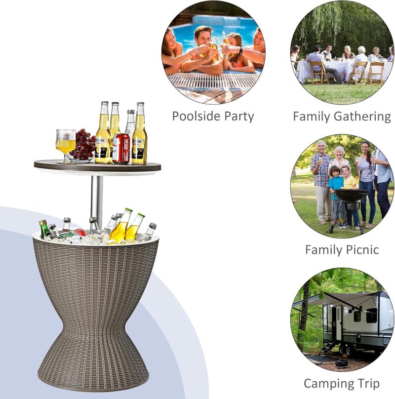 3 in 1 Patio Cooler Bar Table - Image 6