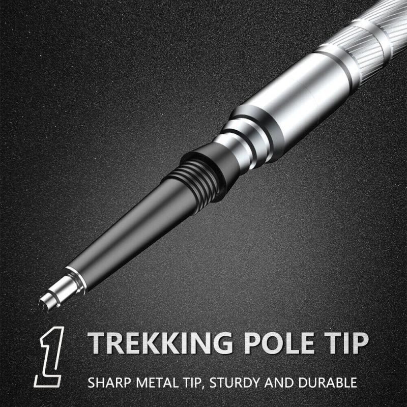 Tactical Trekking Poles Survival Walking Cane Camping Hiking Stick Alpenstock - Image 7