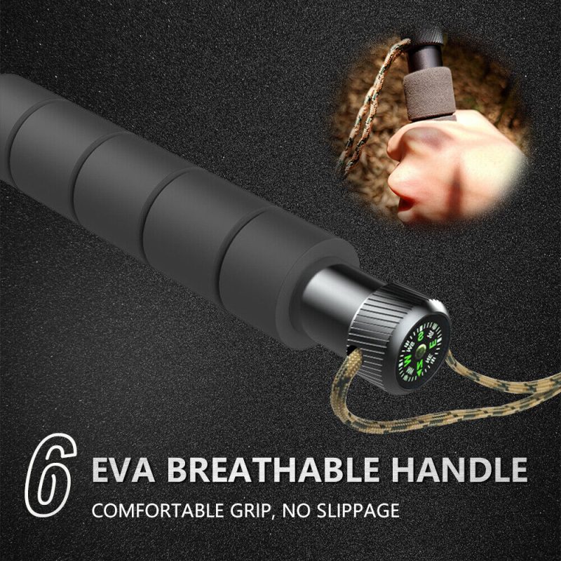 Tactical Trekking Poles Survival Walking Cane Camping Hiking Stick Alpenstock - Image 2