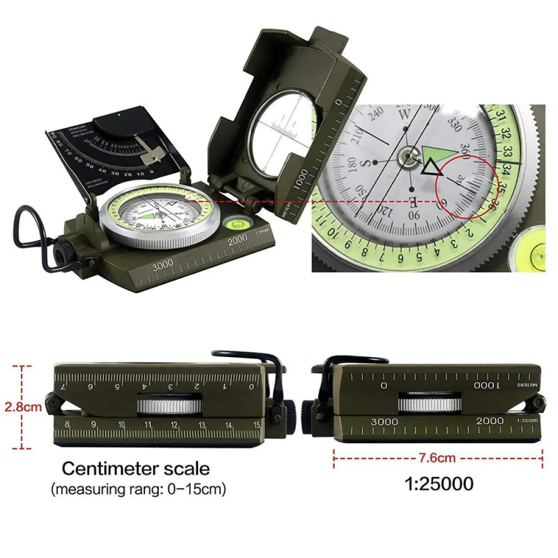 Professional Military Lensatic Sighting Compass With Clinometer - Image 4
