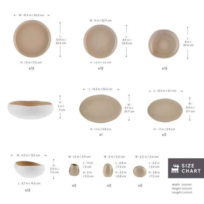 Stoneware 12-Person Dinner Set - Image 5