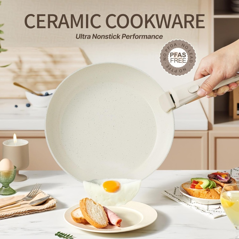 23pcs Nonstick Cookware Set With Detachable Handle - Image 3