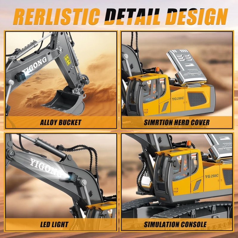 4 in 1 Remote Control Excavator Construction Vehicle Set - Image 7