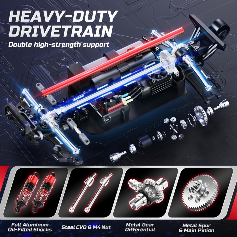 DEERC 4WD High Speed Fast Brushless RC Cars - Image 4