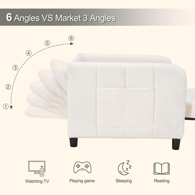 Extra Long Convertible Chair Bed - Image 3