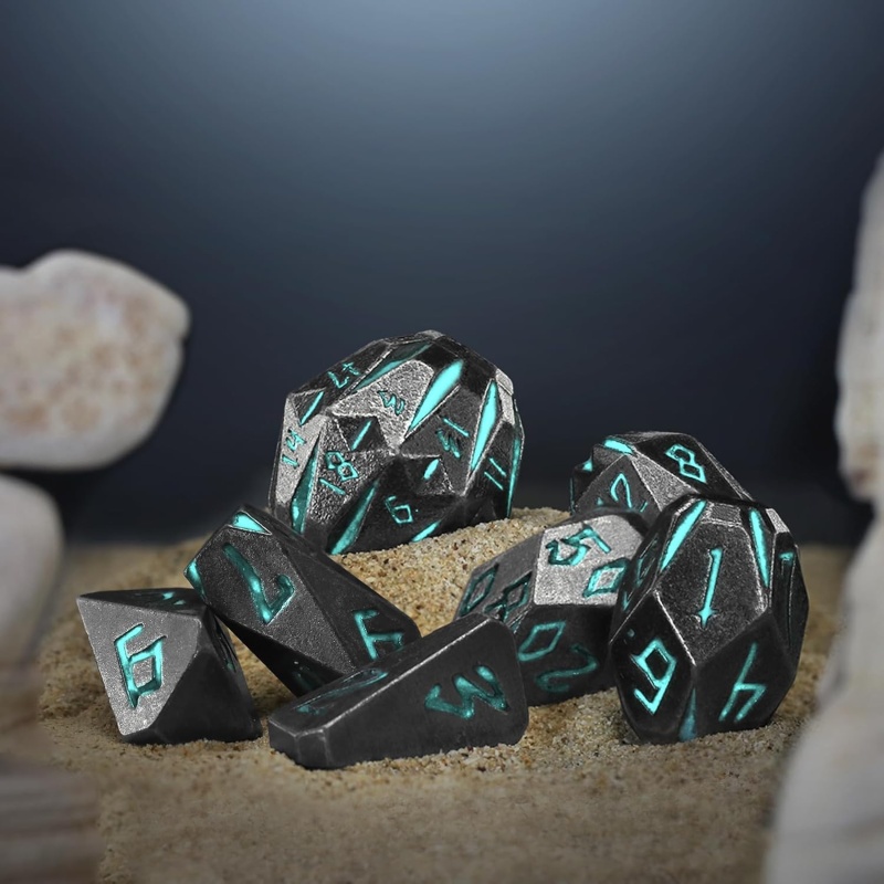 Metal Dice Set Polyhedral Dice Set with Cardboard Box - Image 5