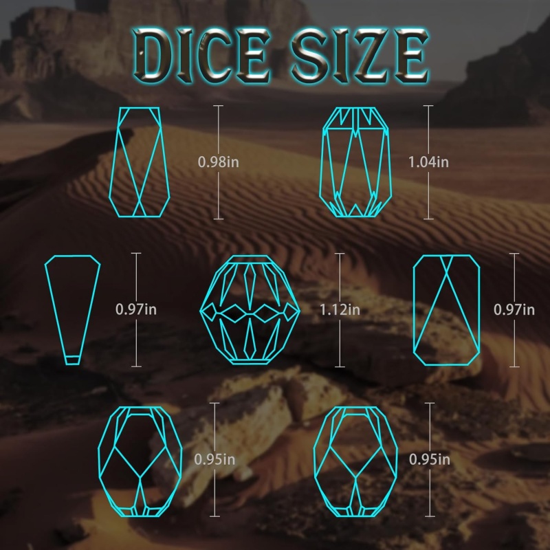 Metal Dice Set Polyhedral Dice Set with Cardboard Box - Image 6