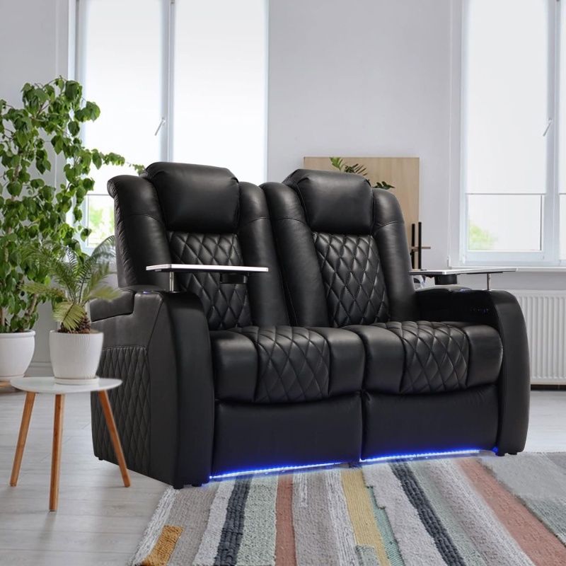 Home Theater Seating Top Grain Leather Recliner Chair - Image 2