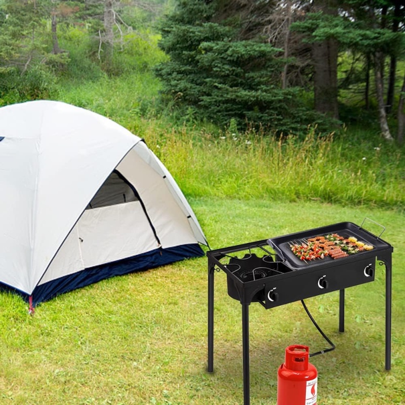 FathersDayGift-3 Burner Outdoor Portable Propane Gas Stove - Image 9