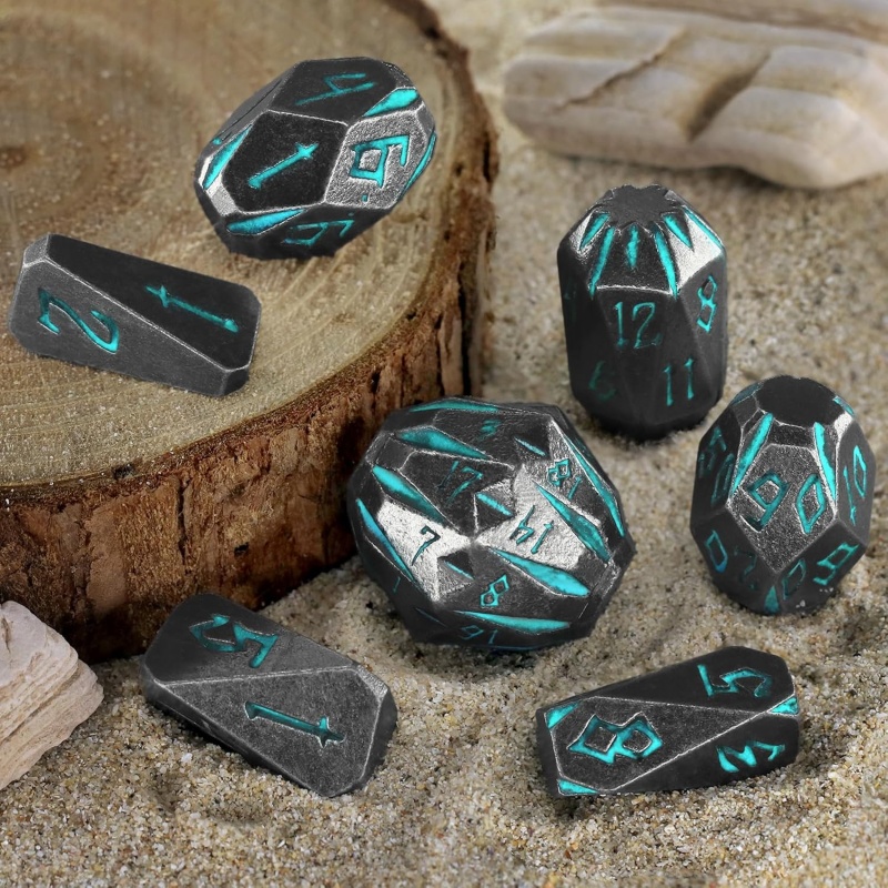 Metal Dice Set Polyhedral Dice Set with Cardboard Box - Image 7