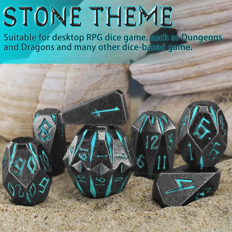 Metal Dice Set Polyhedral Dice Set with Cardboard Box - Image 4