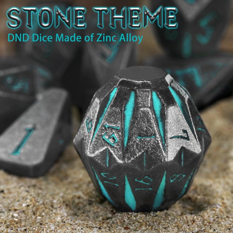 Metal Dice Set Polyhedral Dice Set with Cardboard Box - Image 3